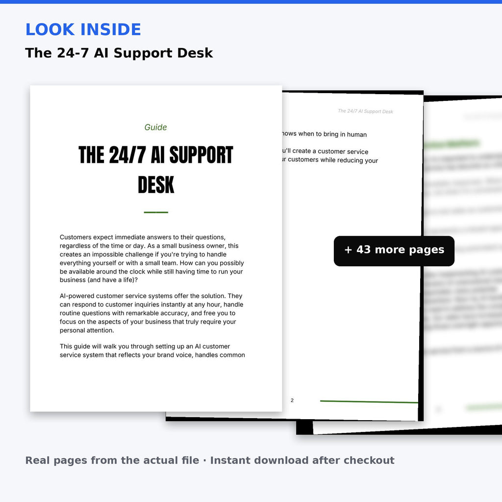 Look inside The 24/7 AI Support Desk — real pages from the guide