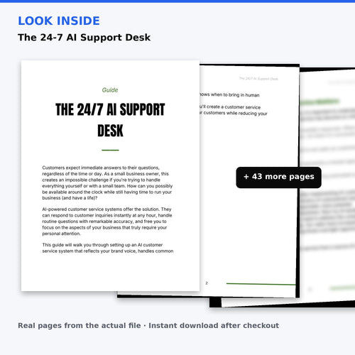 Look inside The 24/7 AI Support Desk — real pages from the guide