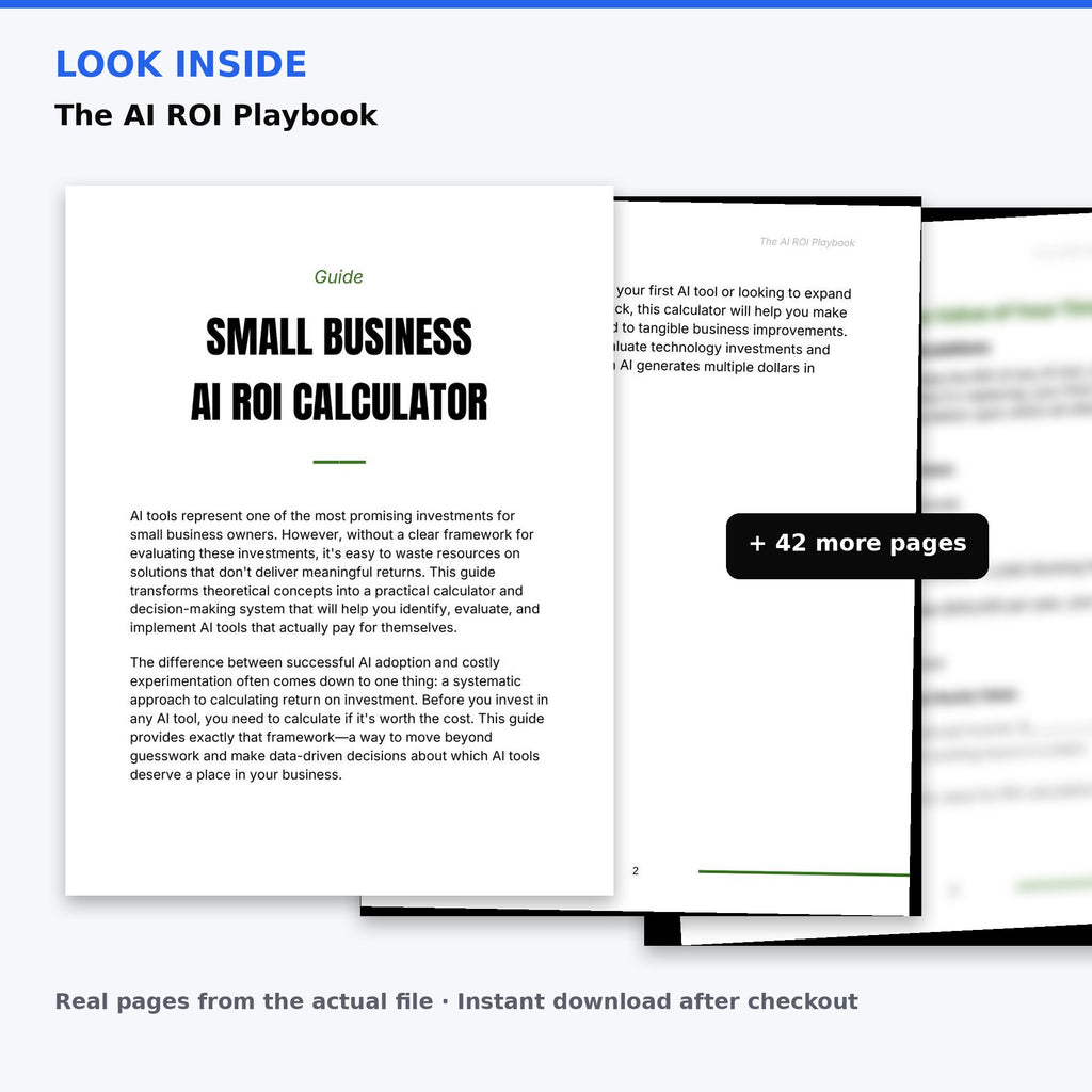 Look inside The AI ROI Playbook — real pages from the guide